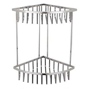 浴室角架卫生间置物架免打孔304不锈钢墙角收纳架三角篮转角实心