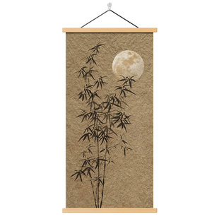 宋代美学中式竹子入户玄关装饰画走廊过道正对门壁画茶室布置挂画