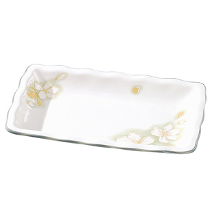 景德镇釉下彩鱼盘家用陶瓷餐具新款中式小清新釉下彩长方形装鱼盘