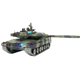 恒龙1/16仿真豹2A6主战坦克金属攀爬车遥控玩具越野模型7.0发射
