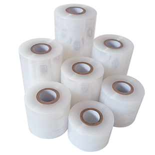 打包装专用缠绕膜小卷膜pe透明围膜带拉伸工业保鲜膜封口保护薄膜