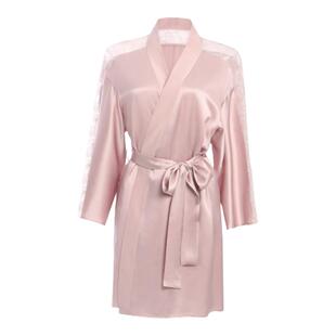 BEAST野兽派硬糖女士22姆米侧边蕾丝真丝烟灰粉睡衣生日节日新婚