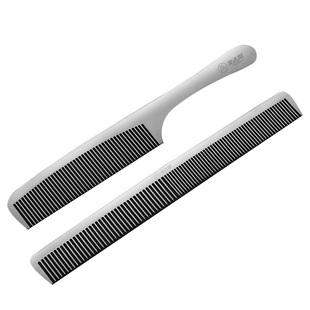 发型师专业剪发梳理发梳钛钢超薄平头梳专用美发尖尾双头苹果男女