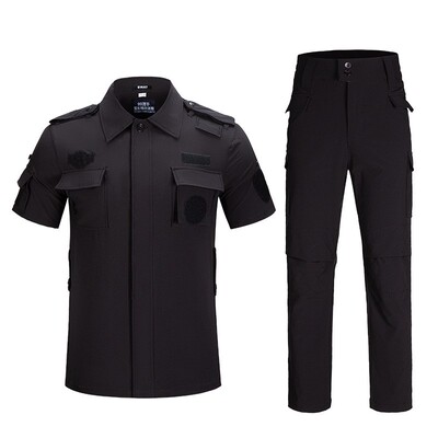 保安高弹速干透气作训服套装夏季