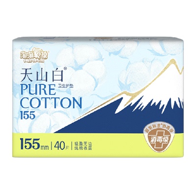 淘淘氧棉155mm消毒级纯棉卫生巾