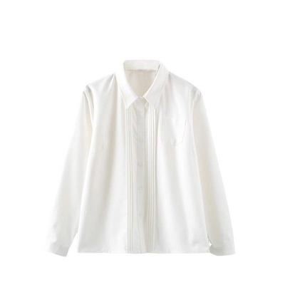 JK衬衫百搭立领风琴褶日常现货