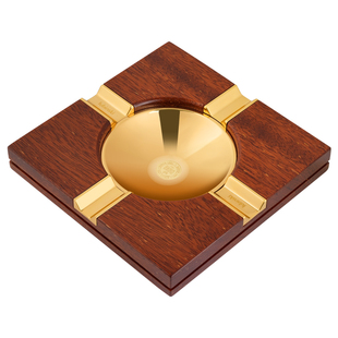 LUBINSKI鲁宾斯基雪茄烟灰缸高档实木复古雪茄烟缸金属烟槽灭烟器