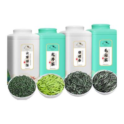 龙井茶毛尖碧螺春绿茶组盒装500g