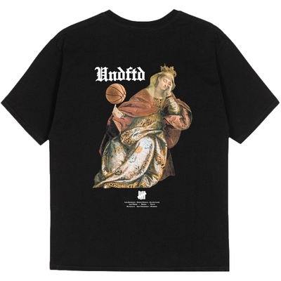 不败五道杠 HIAUTO UND 夏季圆领短袖女皇人像印花 男女情侣款T恤