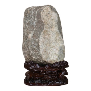 d017凹槽万能实木奇石底座石头托架泰山石摆件木头座祥云浪花