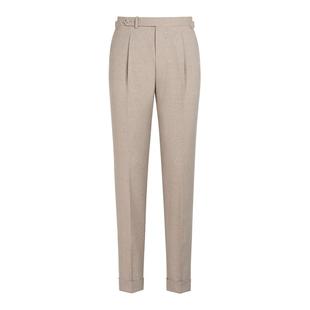 SUITSUPPLY秋浅棕色Traveller四股羊毛男士长裤