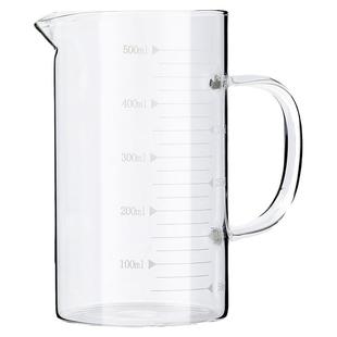 玻璃量杯带刻度厨房用耐高温有手柄咖啡杯烘培牛奶微波炉儿童水杯