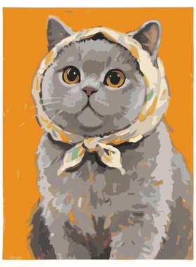 可爱猫咪数字油画DIY手工礼物