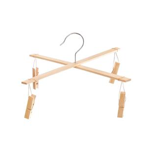 老式竹裤架带四夹裤夹子家用无痕挂裤子专用竹架十字挂衣架晾晒夹