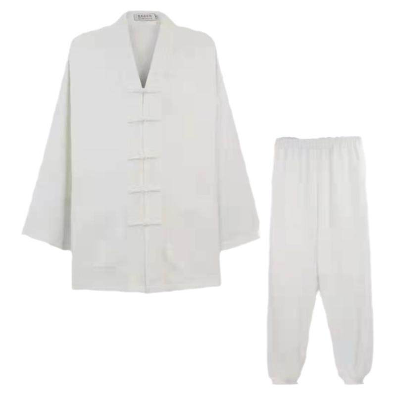 道装道袍V领三宝衣道士服装