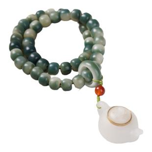 原生态飘花风化阴皮菩根手串白玉菩提原籽手链佛珠把把壶吊坠手持