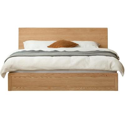 源氏木语现代简约橡木箱体床