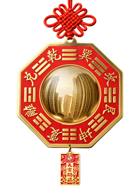 黄铜八卦铜镜挂件天官赐福挂饰