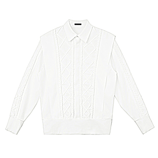 梭罗 复古手工编织拼接白衬衫 山谷少年独立设计师原创男装品牌