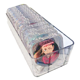 吧唧收纳盒透明亚克力单个展示架子5875mm徽章密封流麻谷子保护套