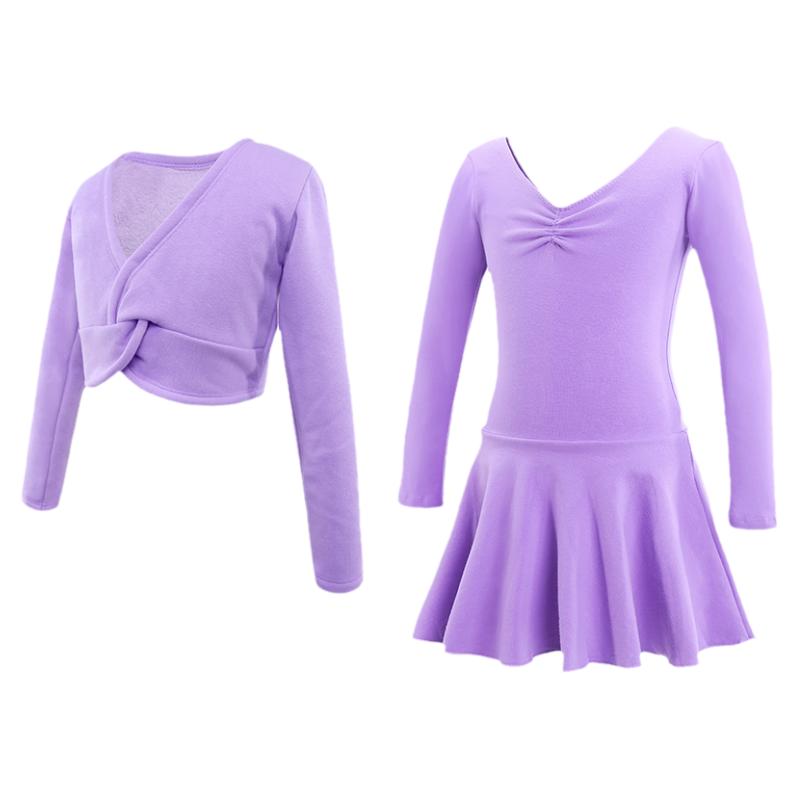 女童春秋加绒加厚芭蕾练功服