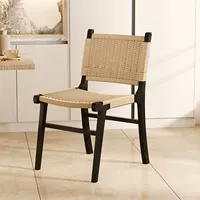 [Резиновое дерево] Высота сиденья 45 см/элегантный черный + светлая веревка