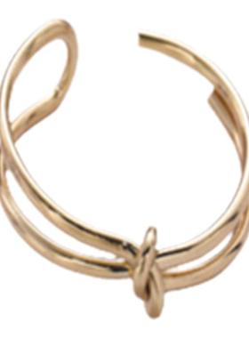 小众个性女几何打结开口戒指批韩国时尚简约百搭网红同款学生指环