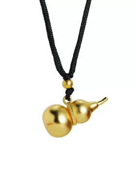 古法黄金包银葫芦平安福禄毛衣链