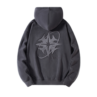 TFOUR 大帽子八芒星刺绣棉服男女同款2025冬季加厚奥粒绒棉衣外套