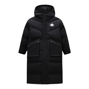 匡威童装儿童中长款羽绒服男童保暖外套2025冬季新款大小童冬装厚