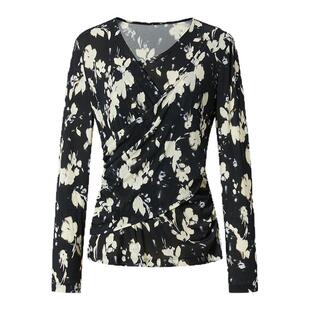 IMM尹默2025年秋弹力网纱面料索普洛斯花型收腰V领单上衣小衫女