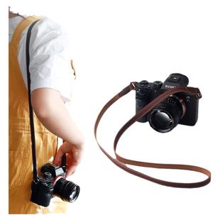 耐影相机肩带适用于索尼a6500 A7M4佳能R50/R50V/ R7尼康ZF/Z8皮质背带富士XT5 XS10 Z50 XS20 复古微单背带