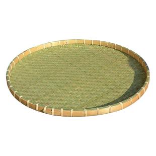 竹编制品农家竹筛子无孔圆形大簸箕手工竹匾装饰家用晒干货晾晒筐