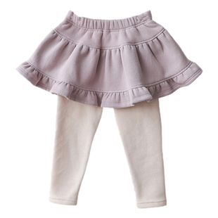 可爱风高腰裙裤女童秋冬新款宝宝长裤洋气保暖小女孩加绒打底裤裙