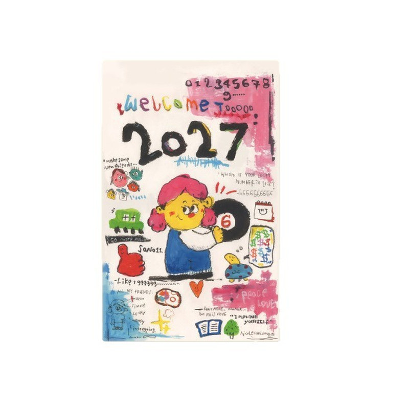 2027可爱涂鸦女孩打卡挂历送礼