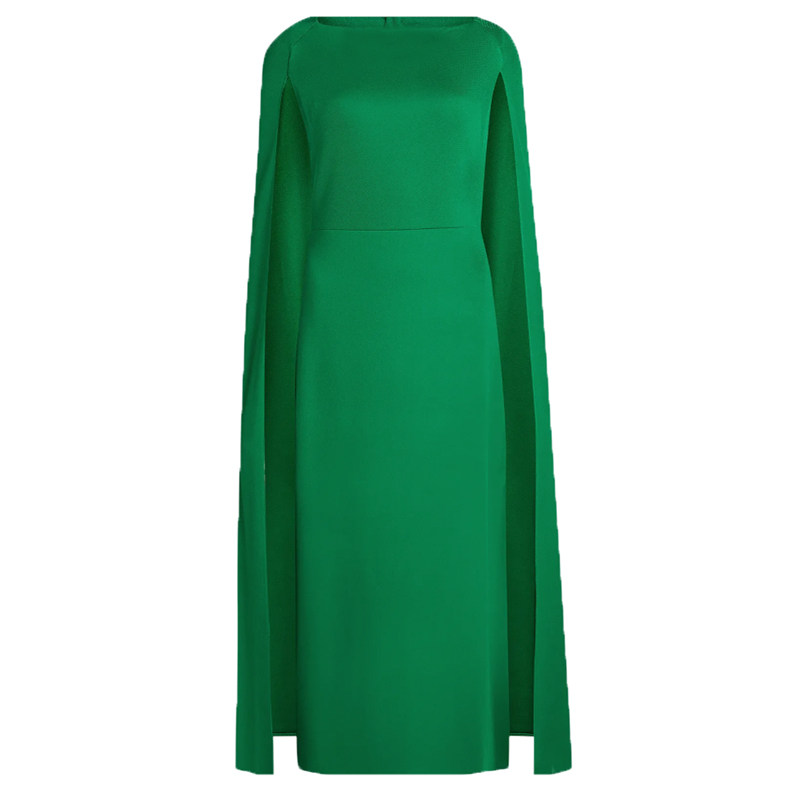 高贵气质中长款绿色晚礼服连衣裙