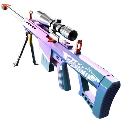 蜜巴雷特抛壳软弹枪超大号狙击枪倍镜仿真AWM男孩玩具枪射击对战