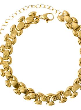 黄金色钛钢欧美风手链