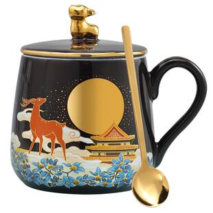 故宫 吉鹿献瑞马克杯 水杯咖啡杯文创礼盒生日礼物故宫官方旗舰店