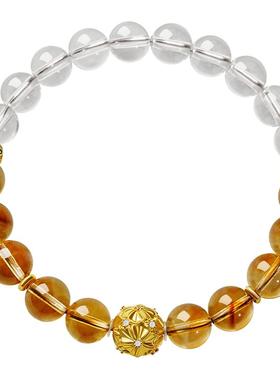 宫里上新圣诞礼物黄水晶手串女天然黄色水晶手链旺财生日礼物女生