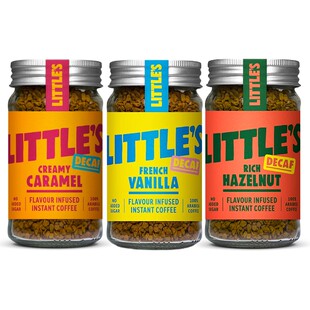 Littles风味脱咖啡因速溶黑咖啡法国香草巧克力焦糖浓郁榛果