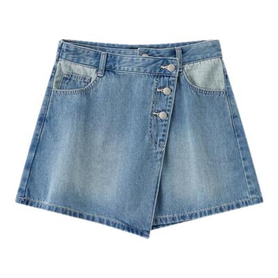 森柔牛仔|森马牛仔裤女不对称裙裤甜酷小众夏季个性宽松短裤高街