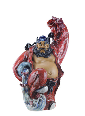 石湾公仔招财镇宅办公室陶瓷摆件