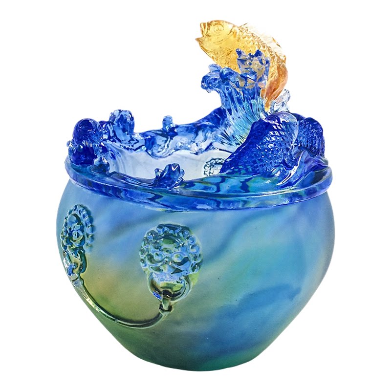 琉璃海洋风海浪花桌面摆件免安装