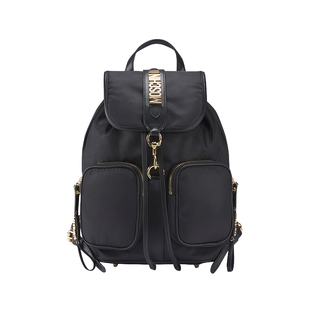 【特享倒计时】Moschino/莫斯奇诺女士金属装饰双肩包大容量背包