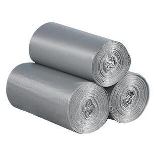 清清美家用加厚平口垃圾袋承重银色实惠装塑料袋厨房办公室