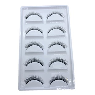 艾魔日系自然交叉短款假睫毛棉线硬梗单眼皮内双女生内短外长裸妆