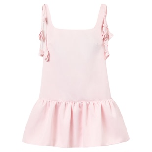 self-portrait 2026早春新款粉红色铃兰花吊带塔夫绸连衣裙短裙