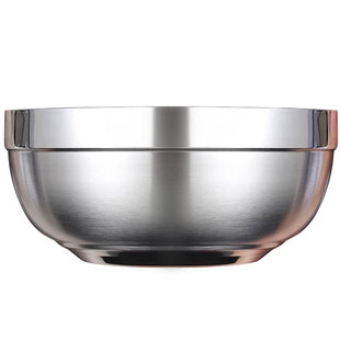 加厚304不锈钢碗双层碗防烫隔热碗筷子勺子餐具套装米饭碗汤面碗