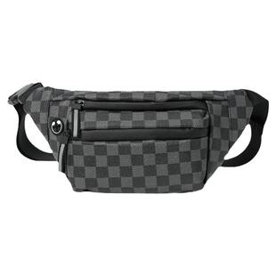 2026新款时尚街头格子胸包腰包 韩版男包休闲小包运动背包潮流包